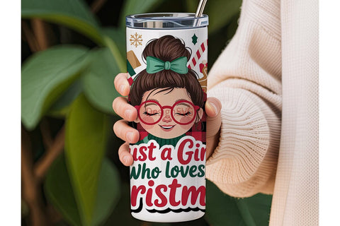 Christmas Girl 20oz Tumbler Wrap Sublimation DesignSVG 