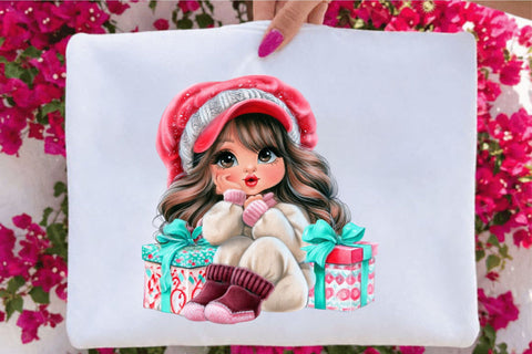 Christmas Girl Clipart PNG Bundle Sublimation SVGArt 
