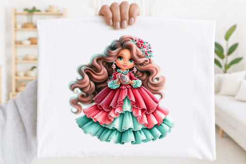 Christmas Girl Clipart PNG Bundle Sublimation SVGArt 