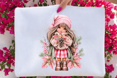 Christmas Girl Clipart PNG Bundle Sublimation SVGArt 