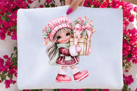 Christmas Girl Clipart PNG Bundle Sublimation SVGArt 