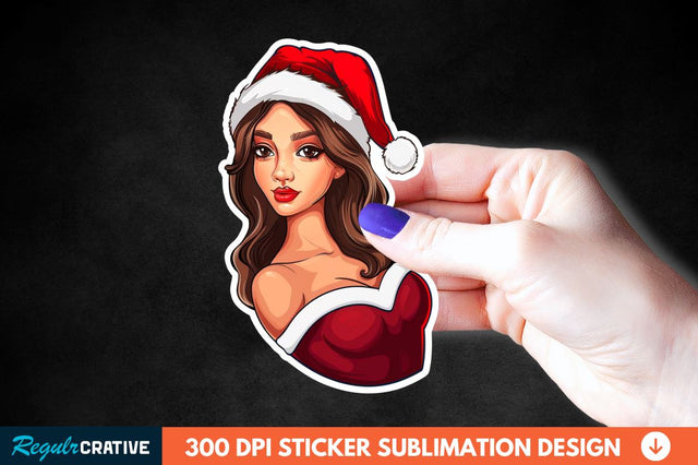 Christmas Girl Sticker Clipart Sublimation Regulrcrative 