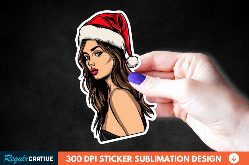 Christmas Girl Sticker Clipart Sublimation Regulrcrative 