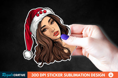 Christmas Girl Sticker Clipart Sublimation Regulrcrative 