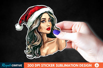 Christmas Girl Sticker Clipart Sublimation Regulrcrative 