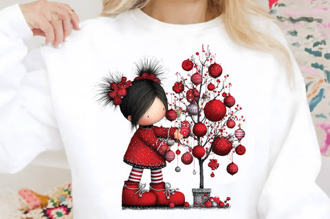Christmas Girl Tree PNG Clipart Sublimation SVGArt 