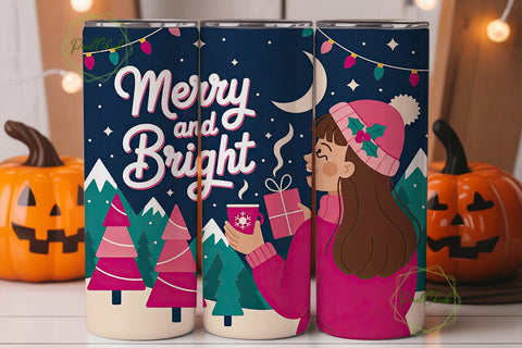 Christmas Girl Tumbler Wrap 20oz Sublimation PixelChick 