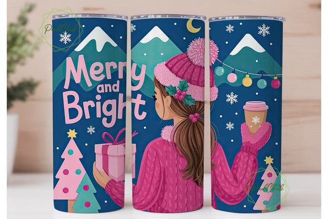 Christmas Girl Tumbler Wrap 20oz Sublimation PixelChick 