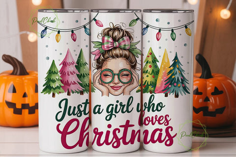 Christmas Girl Tumbler Wrap Sublimation PixelChick 