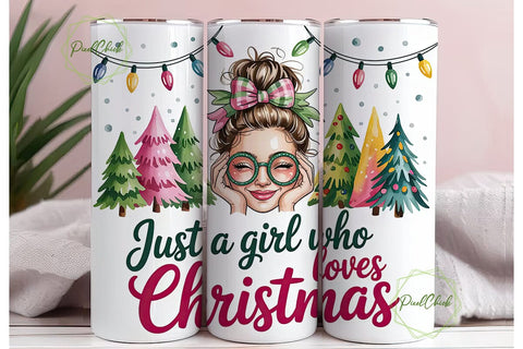 Christmas Girl Tumbler Wrap Sublimation PixelChick 
