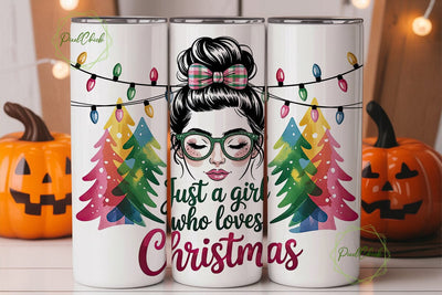 Christmas Girl Tumbler Wrap Sublimation PixelChick 