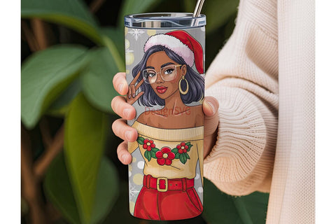 Christmas Glam Tumbler Wrap Sublimation DesignSVG 