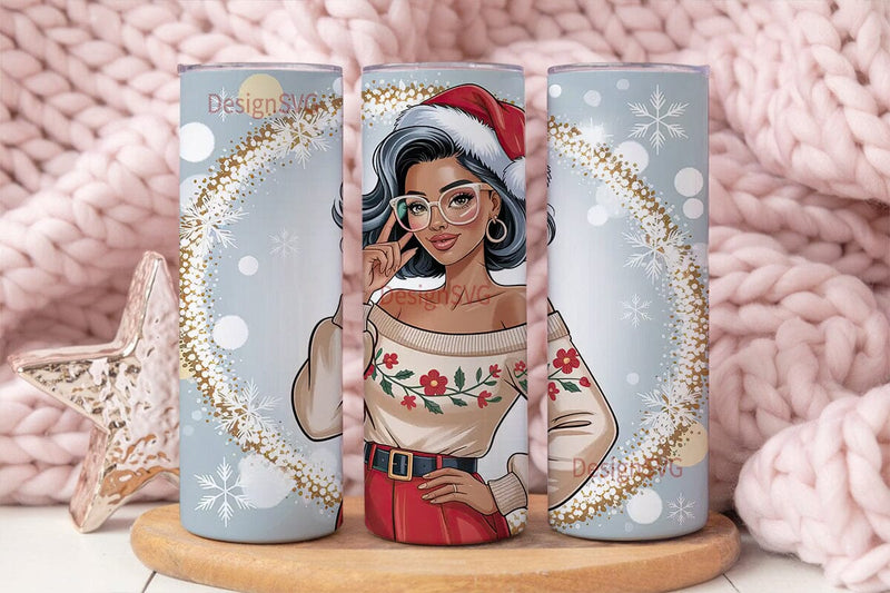 Christmas Glam Tumbler Wrap Sublimation DesignSVG 