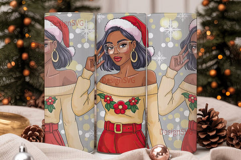 Christmas Glam Tumbler Wrap Sublimation DesignSVG 