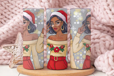 Christmas Glam Tumbler Wrap Sublimation DesignSVG 