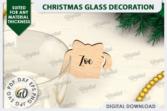 Christmas Glass Decor Laser Cut. Christmas Decoration SVG SVG Evgenyia Guschina 