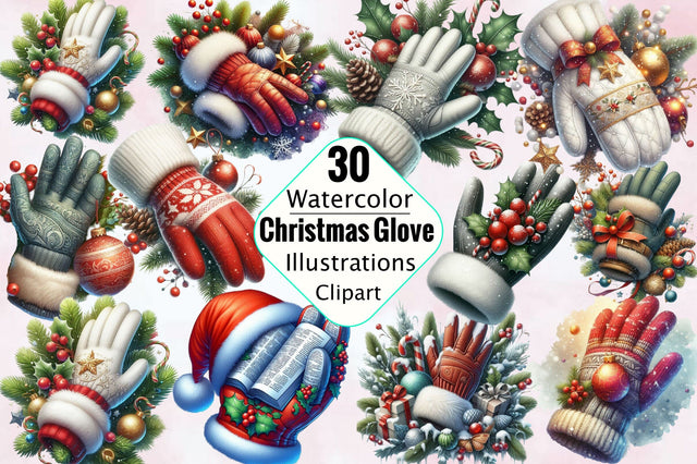 Christmas Glove Sublimation Clipart Bundle Sublimation SVGArt 
