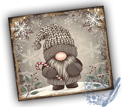 Christmas Gnome 20oz Skinny Tumbler PNG, Christmas Tumbler Wrap, Sublimation Design, Straight & Tapered Tumbler Wrap, Instant Digital Download Sublimation ToriDesigns 