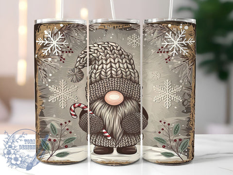 Christmas Gnome 20oz Skinny Tumbler PNG, Christmas Tumbler Wrap, Sublimation Design, Straight & Tapered Tumbler Wrap, Instant Digital Download Sublimation ToriDesigns 