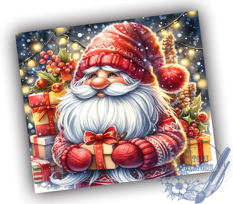 Christmas Gnome 20oz Skinny Tumbler PNG, Gnome Tumbler Sublimation Wrap, Straight & Tapered Tumbler Wrap, Instant Digital Download Sublimation ToriDesigns 