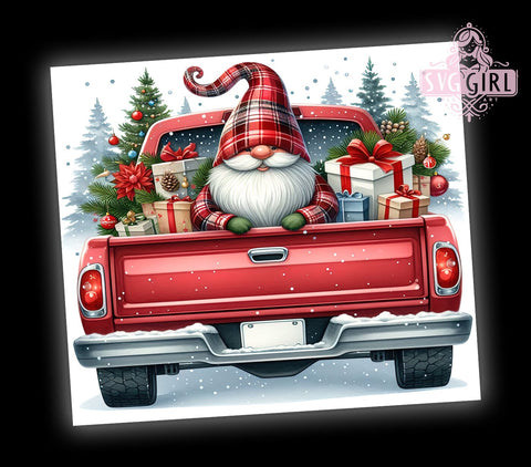 Christmas Gnome, 20oz Tumbler, PNG Sublimation, Holiday Decor, Gnome Lover Gift, Festive Drinkware, Winter Decor, Tumbler Wrap Sublimation SvggirlplusArt 