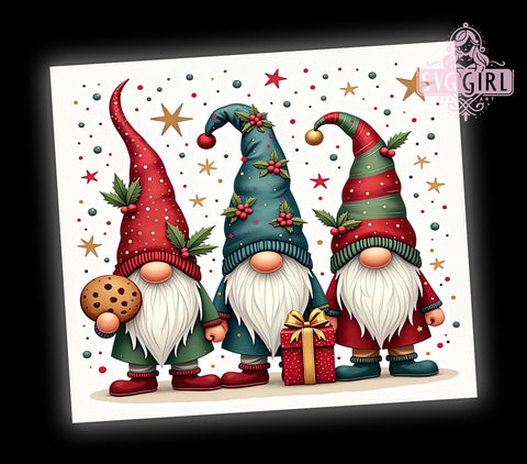Christmas Gnome 20oz Tumbler Wrap, Christmas Gnome, Gnome Tumbler, 20oz Tumbler, Sublimation Wrap, Holiday Decor, Custom Tumbler, Christmas Gift Sublimation SvggirlplusArt 