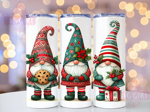 Christmas Gnome 20oz Tumbler Wrap, Christmas Gnome, Gnome Tumbler, 20oz Tumbler, Sublimation Wrap, Holiday Decor, Custom Tumbler, Christmas Gift Sublimation SvggirlplusArt 