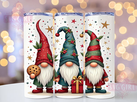 Christmas Gnome 20oz Tumbler Wrap, Christmas Gnome, Gnome Tumbler, 20oz Tumbler, Sublimation Wrap, Holiday Decor, Custom Tumbler, Christmas Gift Sublimation SvggirlplusArt 