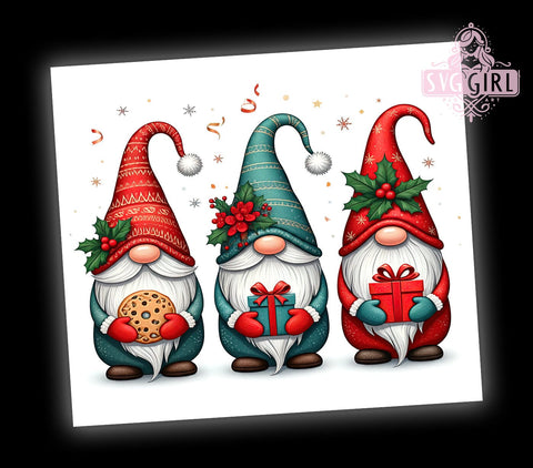 Christmas Gnome 20oz Tumbler Wrap, Christmas Gnome, Gnome Tumbler, 20oz Tumbler, Sublimation Wrap, Holiday Decor, Custom Tumbler, Christmas Gift Sublimation SvggirlplusArt 