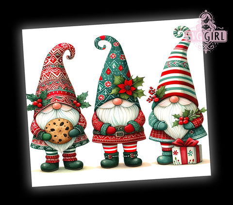 Christmas Gnome 20oz Tumbler Wrap, Christmas Gnome, Gnome Tumbler, 20oz Tumbler, Sublimation Wrap, Holiday Decor, Custom Tumbler, Christmas Gift Sublimation SvggirlplusArt 