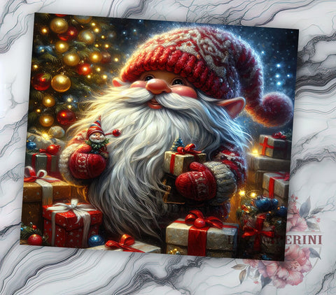 Christmas Gnome 20oz Tumbler Wrap PNG, Gnome Tumbler PNG Sublimation Design, Straight & Tapered Tumbler Wrap, Instant Digital Download Sublimation Li Zamperini 