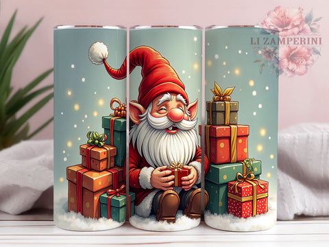 Christmas Gnome 20oz Tumbler Wrap PNG, Gnome Tumbler PNG Sublimation Design, Straight & Tapered Tumbler Wrap, Instant Digital Download Sublimation Li Zamperini 