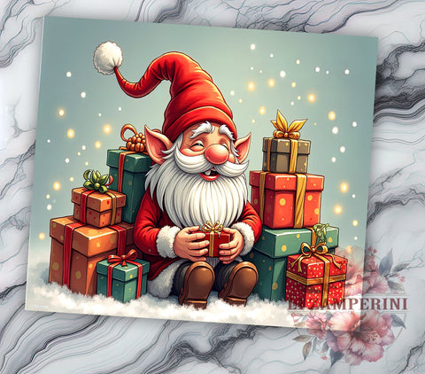 Christmas Gnome 20oz Tumbler Wrap PNG, Gnome Tumbler PNG Sublimation Design, Straight & Tapered Tumbler Wrap, Instant Digital Download Sublimation Li Zamperini 