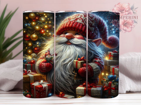 Christmas Gnome 20oz Tumbler Wrap PNG, Gnome Tumbler PNG Sublimation Design, Straight & Tapered Tumbler Wrap, Instant Digital Download Sublimation Li Zamperini 