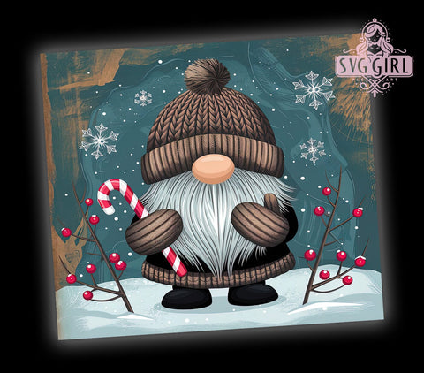 Christmas Gnome 20oz Tumbler Wrap Sublimation Design, Straight Tapered Tumbler Wrap, Christmas Tumbler Png, Instant Digital Download Sublimation SvggirlplusArt 