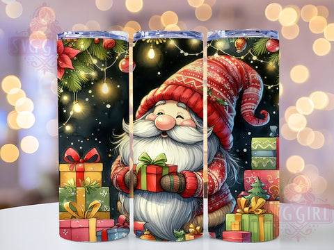 Christmas Gnome 20oz Tumbler Wrap Sublimation Design, Straight Tapered Tumbler Wrap, Christmas Tumbler Png, Instant Digital Download Sublimation SvggirlplusArt 