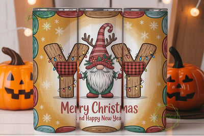 Christmas Gnome 20oz Tumbler Wrap Sublimation PixelChick 