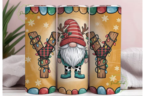 Christmas Gnome 20oz Tumbler Wrap Sublimation PixelChick 