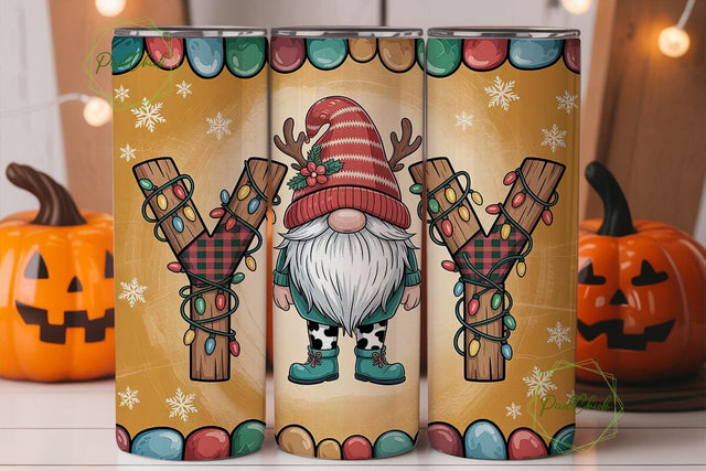 Christmas Gnome 20oz Tumbler Wrap Sublimation PixelChick 