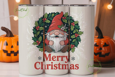 Christmas Gnome 20oz Tumbler Wrap Sublimation PixelChick 