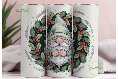 Christmas Gnome 20oz Tumbler Wrap Sublimation PixelChick 