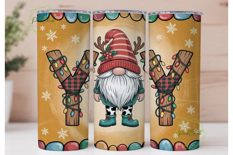 Christmas Gnome 20oz Tumbler Wrap Sublimation PixelChick 