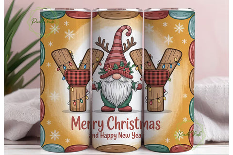 Christmas Gnome 20oz Tumbler Wrap Sublimation PixelChick 