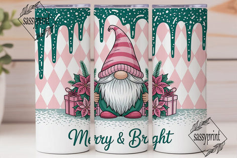 Christmas Gnome 20oz Tumbler Wrap Sublimation sassyprint 