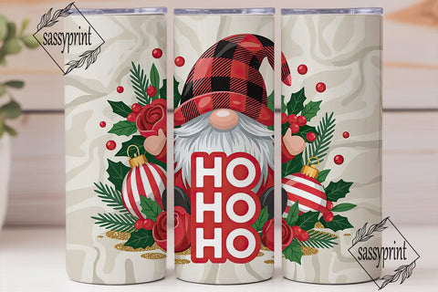 Christmas Gnome 20oz Tumbler Wrap Sublimation sassyprint 
