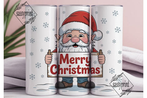 Christmas Gnome 20oz Tumbler Wrap Sublimation sassyprint 