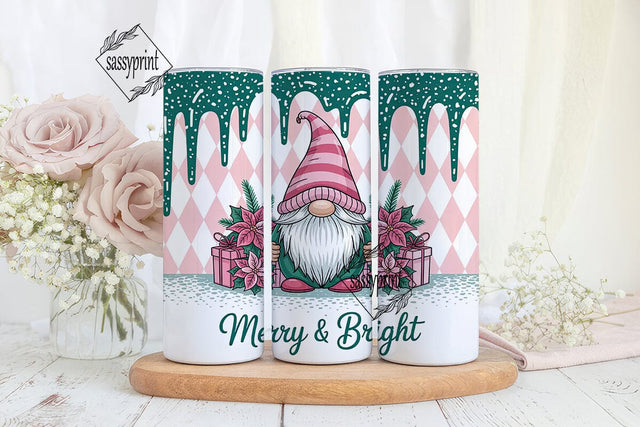 Christmas Gnome 20oz Tumbler Wrap Sublimation sassyprint 