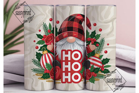 Christmas Gnome 20oz Tumbler Wrap Sublimation sassyprint 