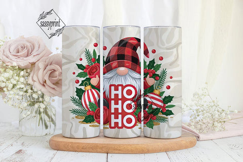 Christmas Gnome 20oz Tumbler Wrap Sublimation sassyprint 