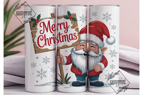 Christmas Gnome 20oz Tumbler Wrap Sublimation sassyprint 